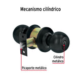 Cerradura Tipo Esfera, Cilíndrico, Entrada, Negro, Basic