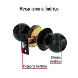 Cerradura Tipo Esfera, Cilíndrico, Recámara, Negro, Basic