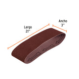 1 Banda de Lija 3 X 21' para Madera Grano 80 en Paquete de 5