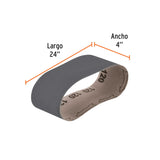 1 Banda de Lija 4 X 24' para Vidrio Grano 120 en Paquete de 5