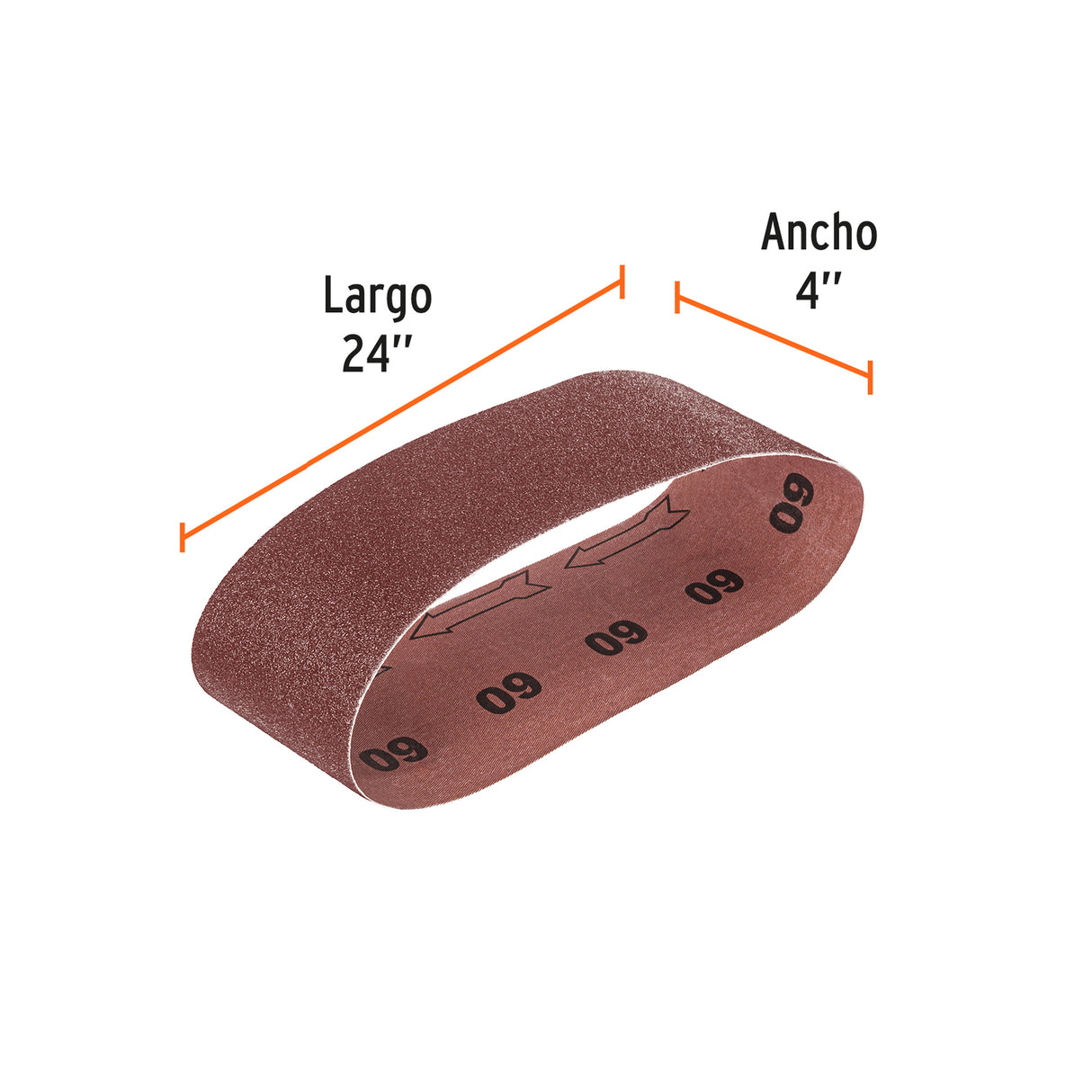 1 Banda de Lija 4 X 24' para Madera Grano 60 en Paquete de 5