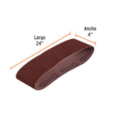 1 Banda de Lija 4 X 24' para Madera Grano 80 en Paquete de 5
