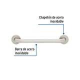 Barra Recta de Seguridad, Acero Inoxidable, 40 cm, Foset