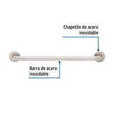 Barra Recta de Seguridad, Acero Inoxidable, 60 cm, Foset
