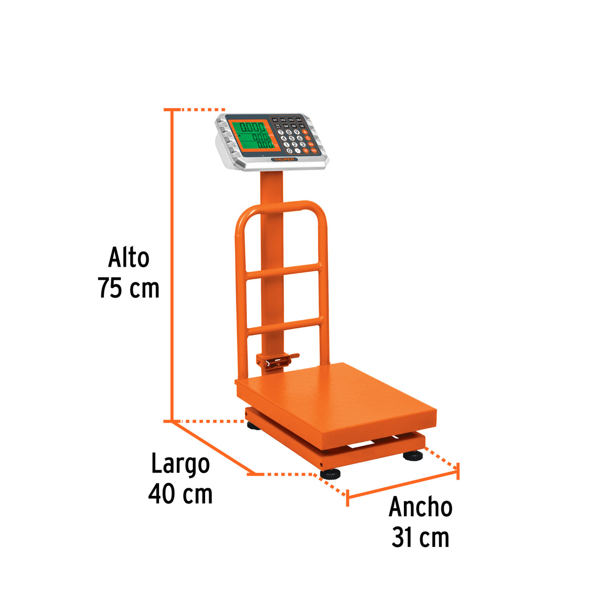 Báscula Electrónica de Plataforma, Plegable, 100 kg, Truper
