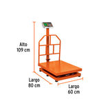 Báscula Electrónica de Plataforma, Plegable, 600 kg, Truper