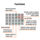 Báscula Electrónica Multifunciones con Torreta 40 kg, Truper