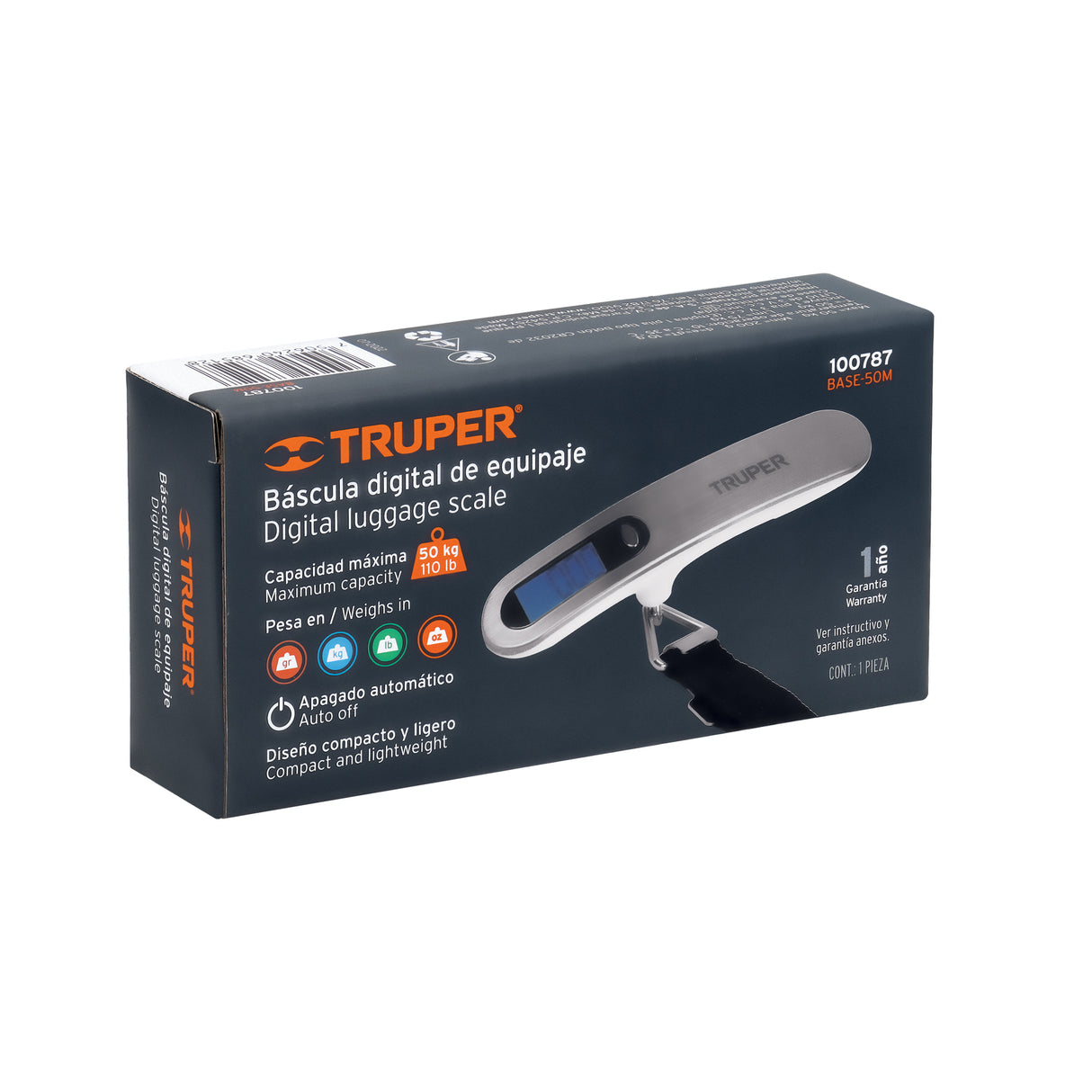 Báscula Electrónica para Equipaje, de Pilas, 50 kg, Truper