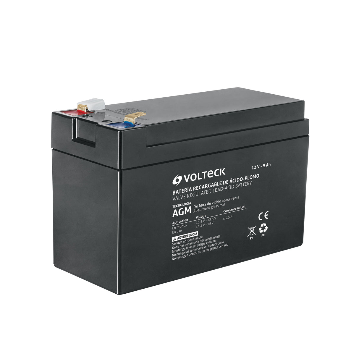 Batería Sellada de Ácido-plomo 12 Vcc 9 Ah, Volteck