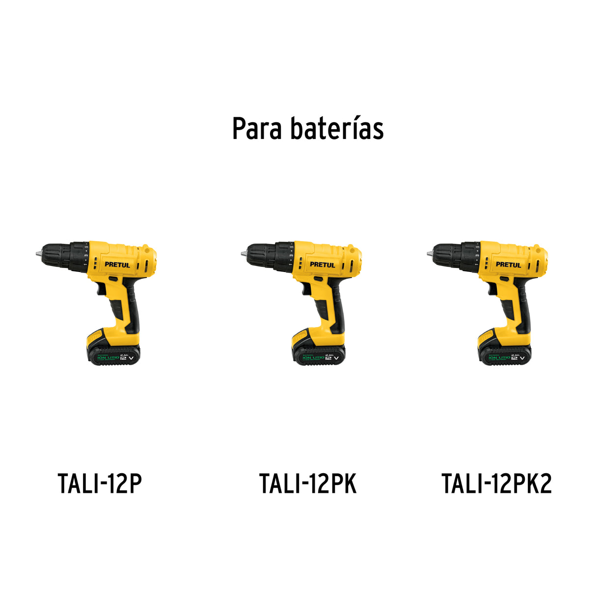 Batería Ion Litio, 12 V, 2 Ah, Pretul
