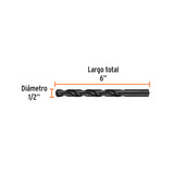 Broca HSS 1/2' Trublack para Metal, Truper