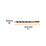 Broca HSS 1/4' Trugold para Metal en Blíster, Expert