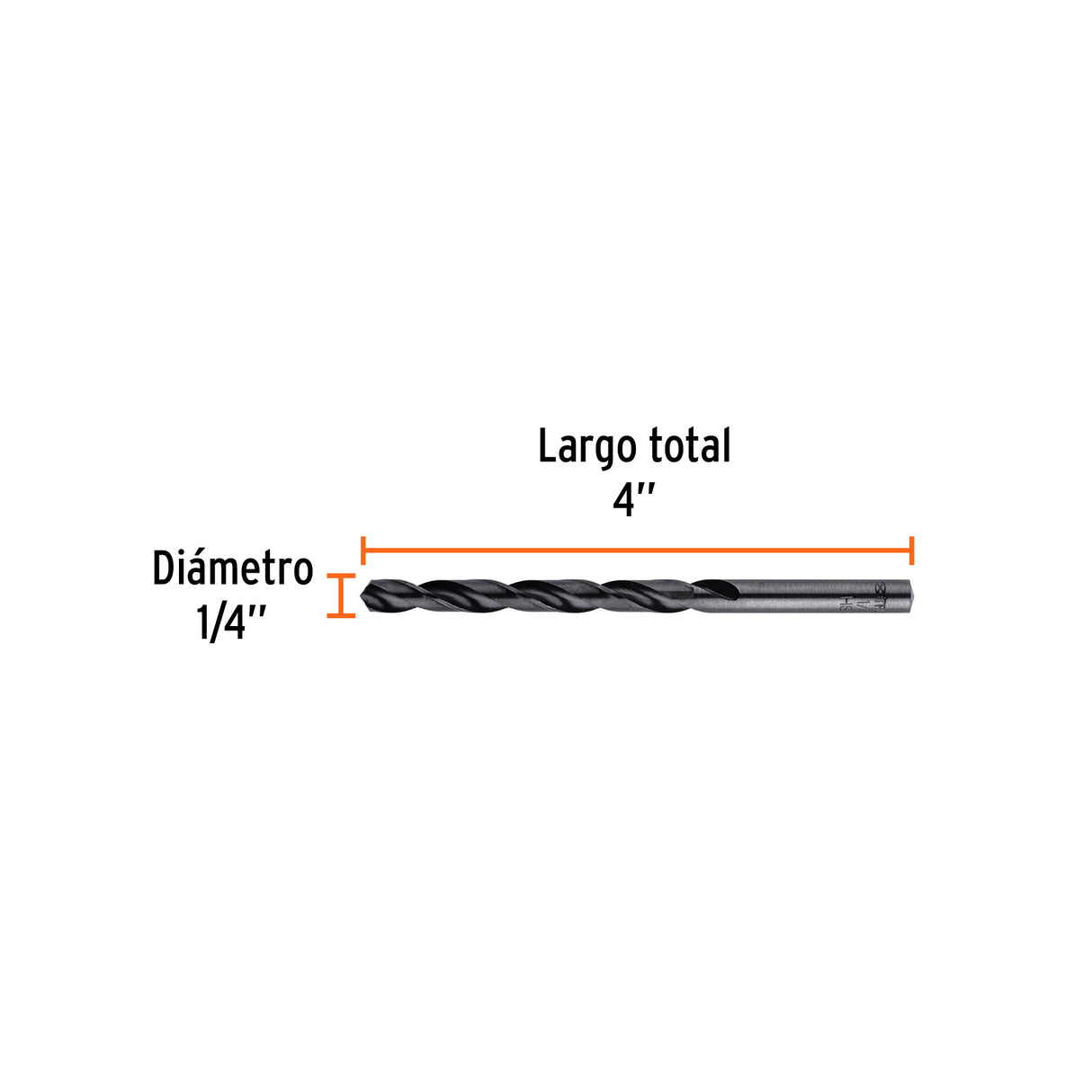 Broca HSS 1/4' Trublack para Metal, Truper