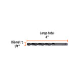 Broca HSS 1/4' Trublack para Metal, Truper