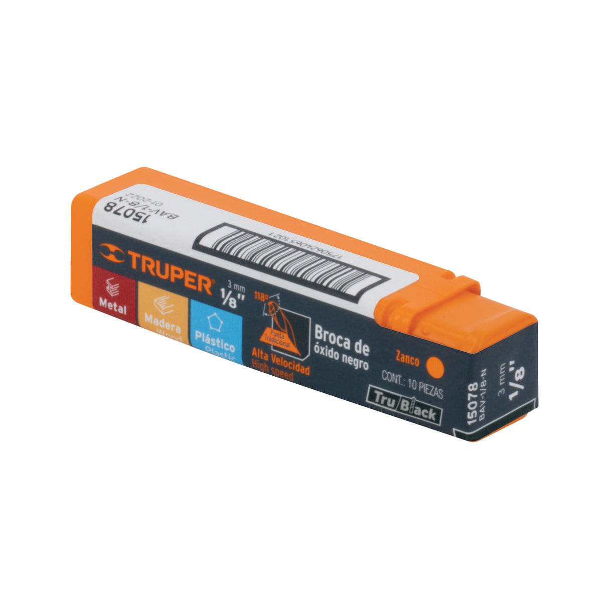 Broca HSS 1/8' Trublack para Metal, Truper