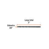 Broca HSS 1/8' Trublack para Metal, Truper