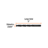 Broca HSS 23/64' Trublack para Metal, Truper