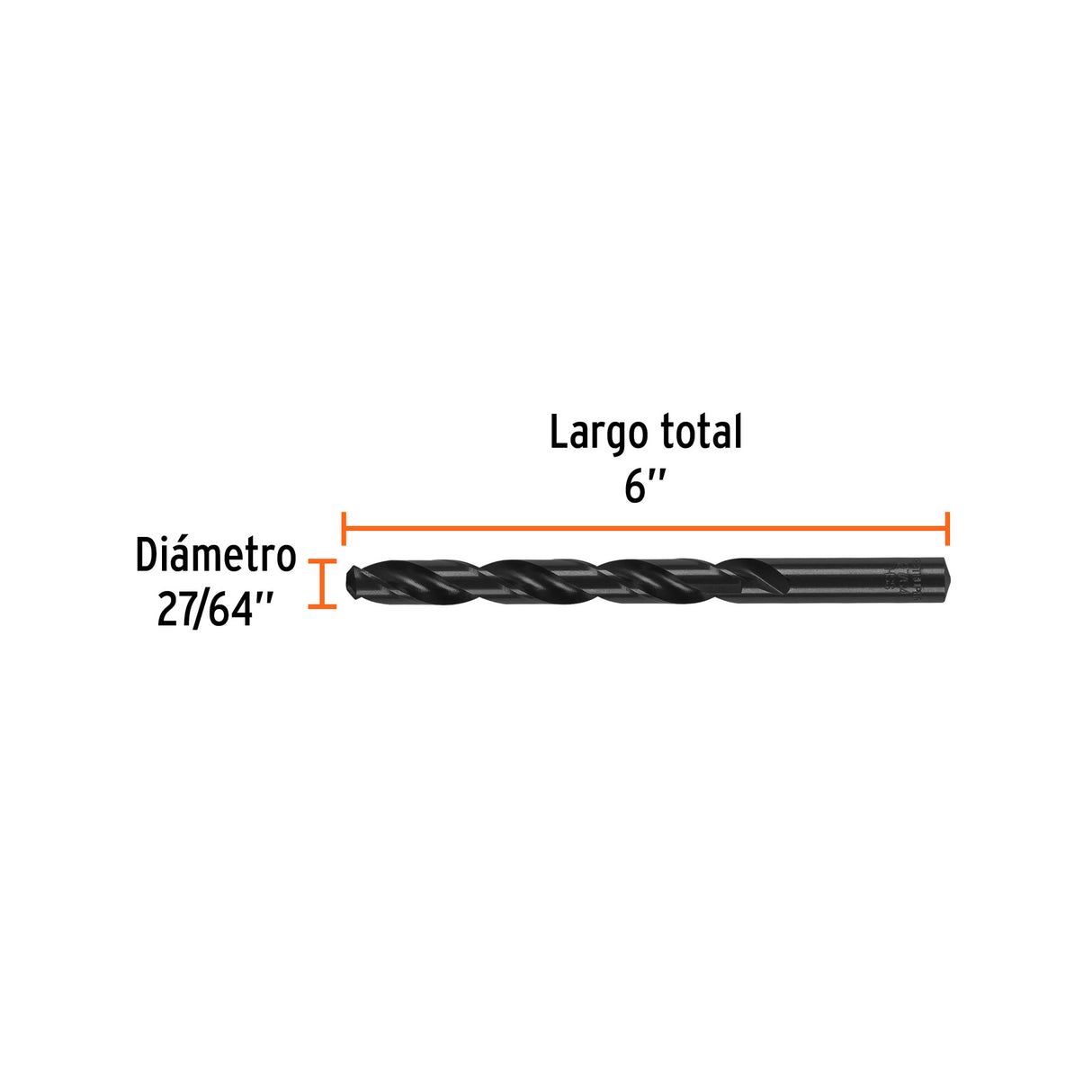 Broca HSS 27/64' Trublack para Metal, Truper