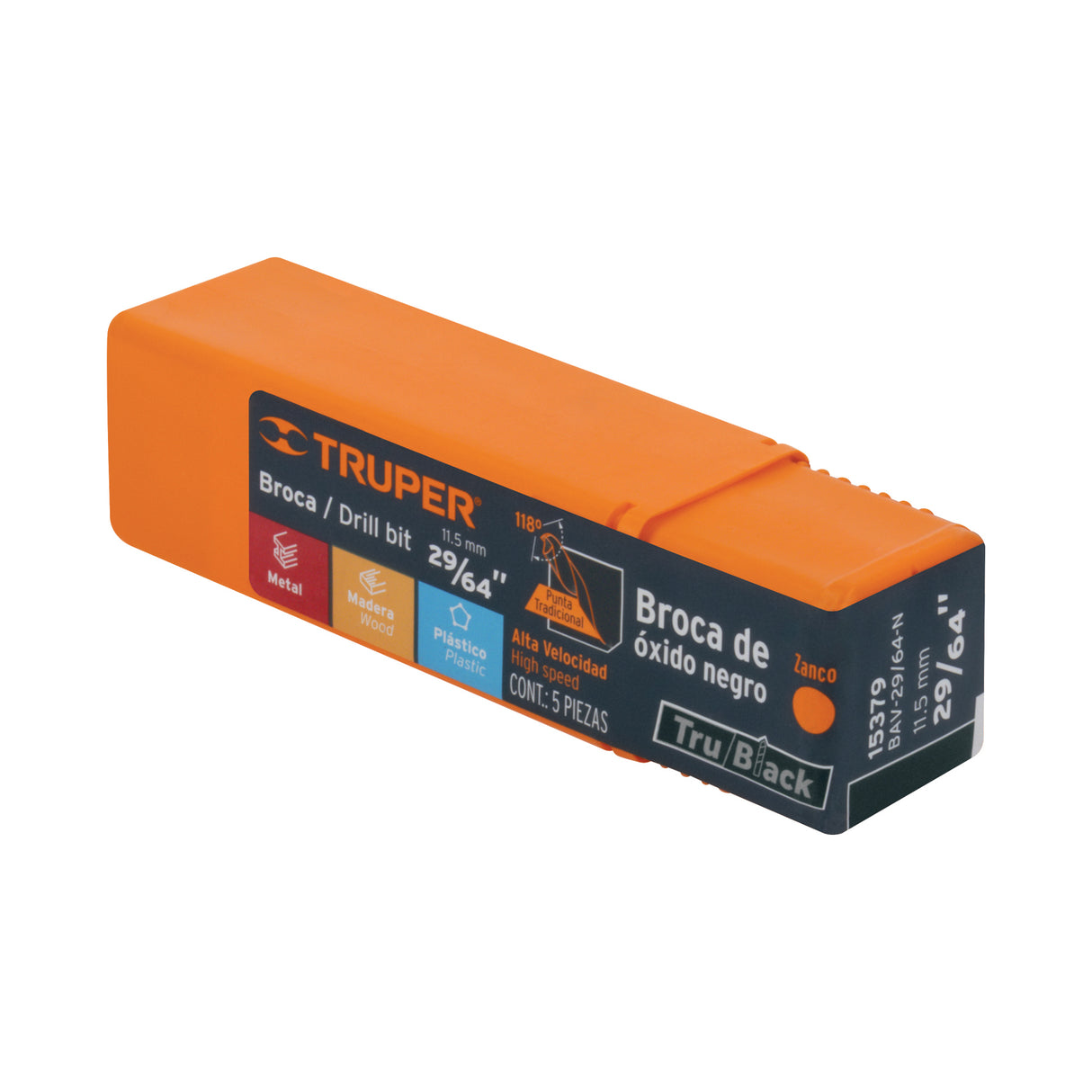 Broca HSS 29/64' Trublack para Metal, Truper