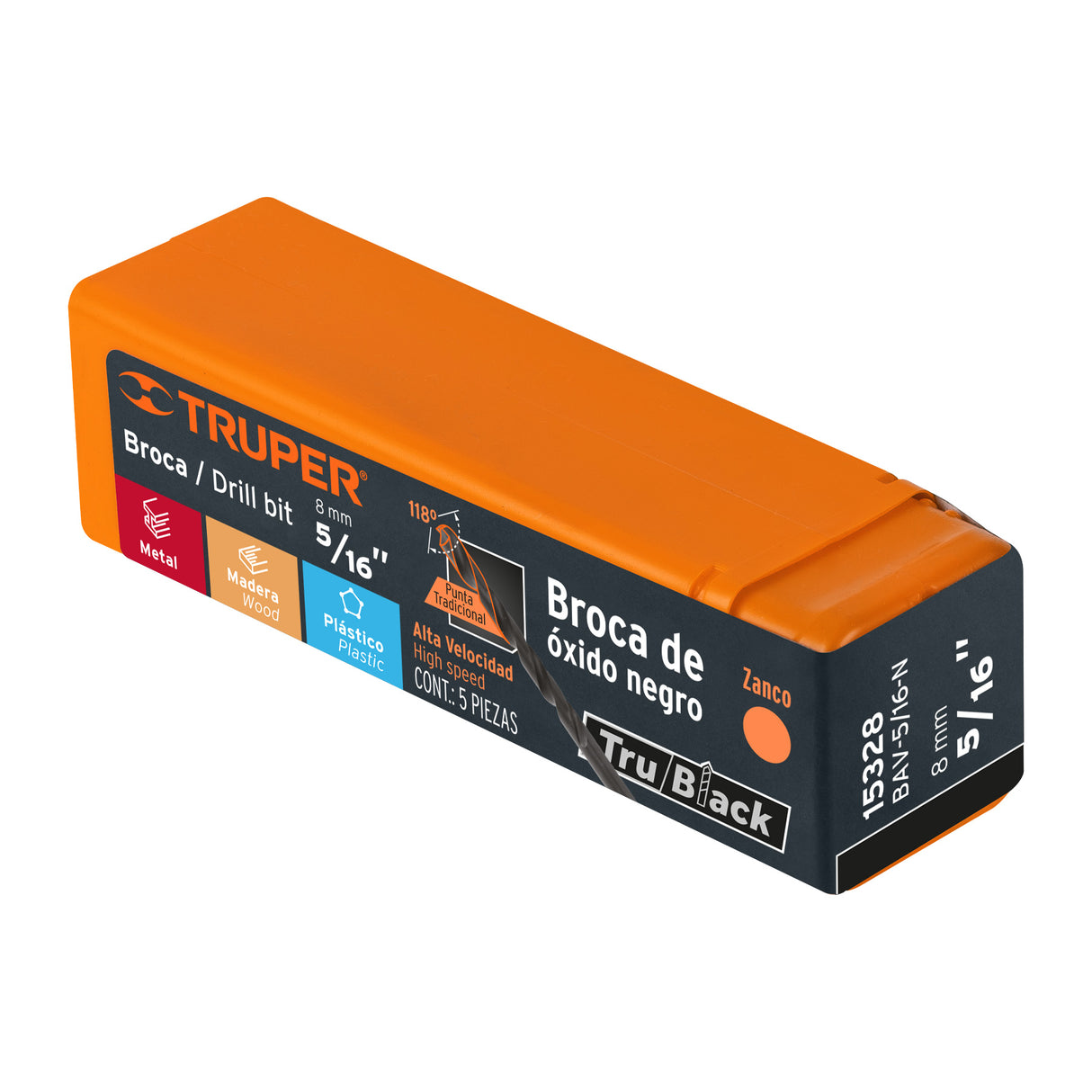 Broca HSS 5/16' Trublack para Metal, Truper