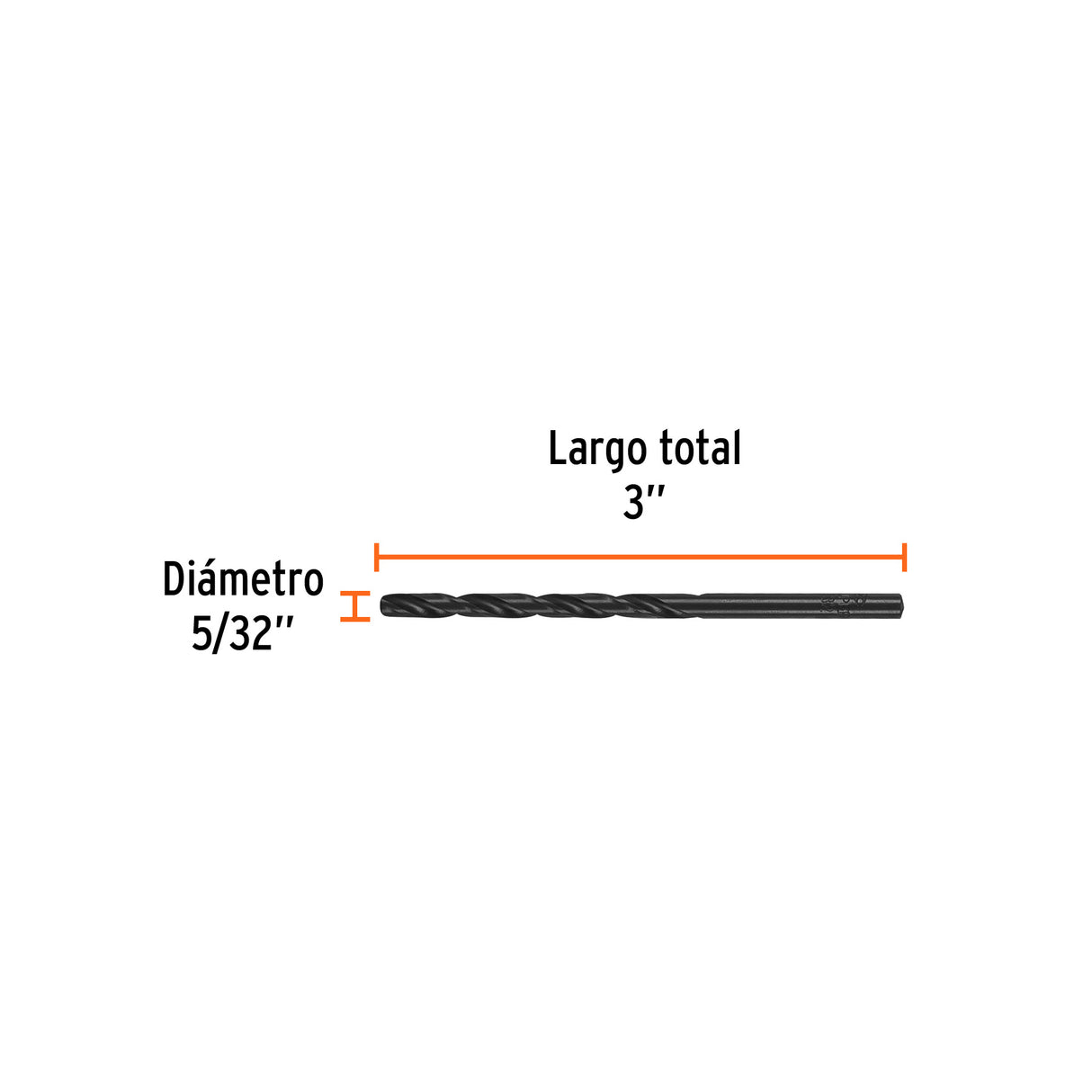 Broca HSS 5/32' Trublack para Metal, Truper