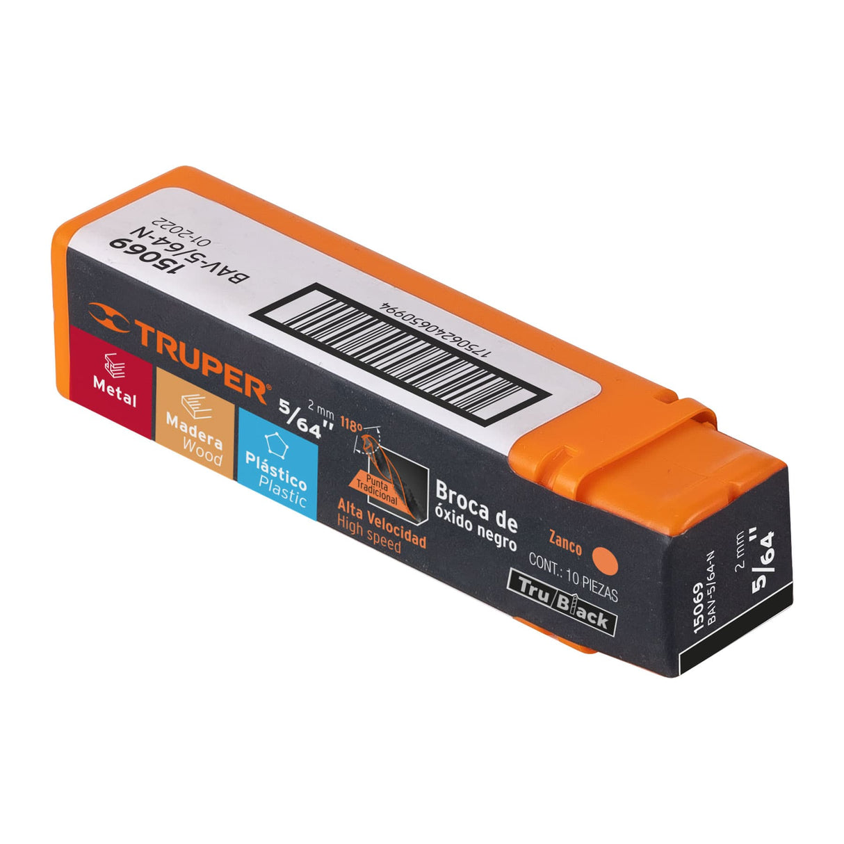 Broca HSS 5/64' Trublack para Metal, Truper