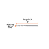 Broca HSS 5/64' Trublack para Metal, Truper