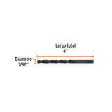 Broca HSS 7/32' Trublack para Metal, Truper