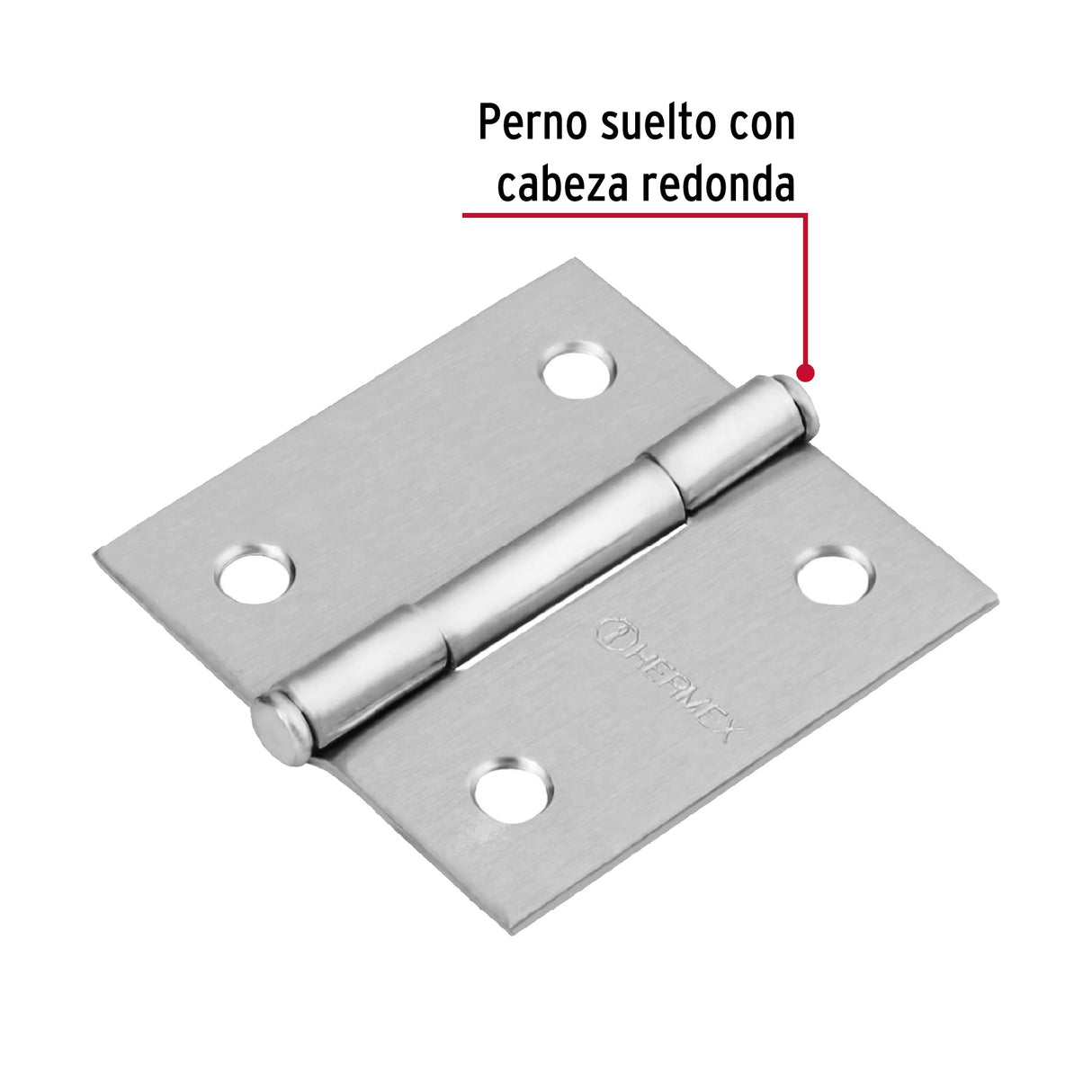 Bisagra Cuadrada 2', Satinado, Cabeza Plana, Hermex