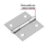Bisagra Cuadrada 2', Satinado, Cabeza Plana, Hermex
