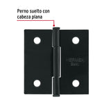 Bisagra Cuadrada 2', Negro Mate, Cabeza Plana, Basic