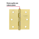 Bisagra Cuadrada 2-1/2', Latonado, Cabeza Plana, Hermex Basic