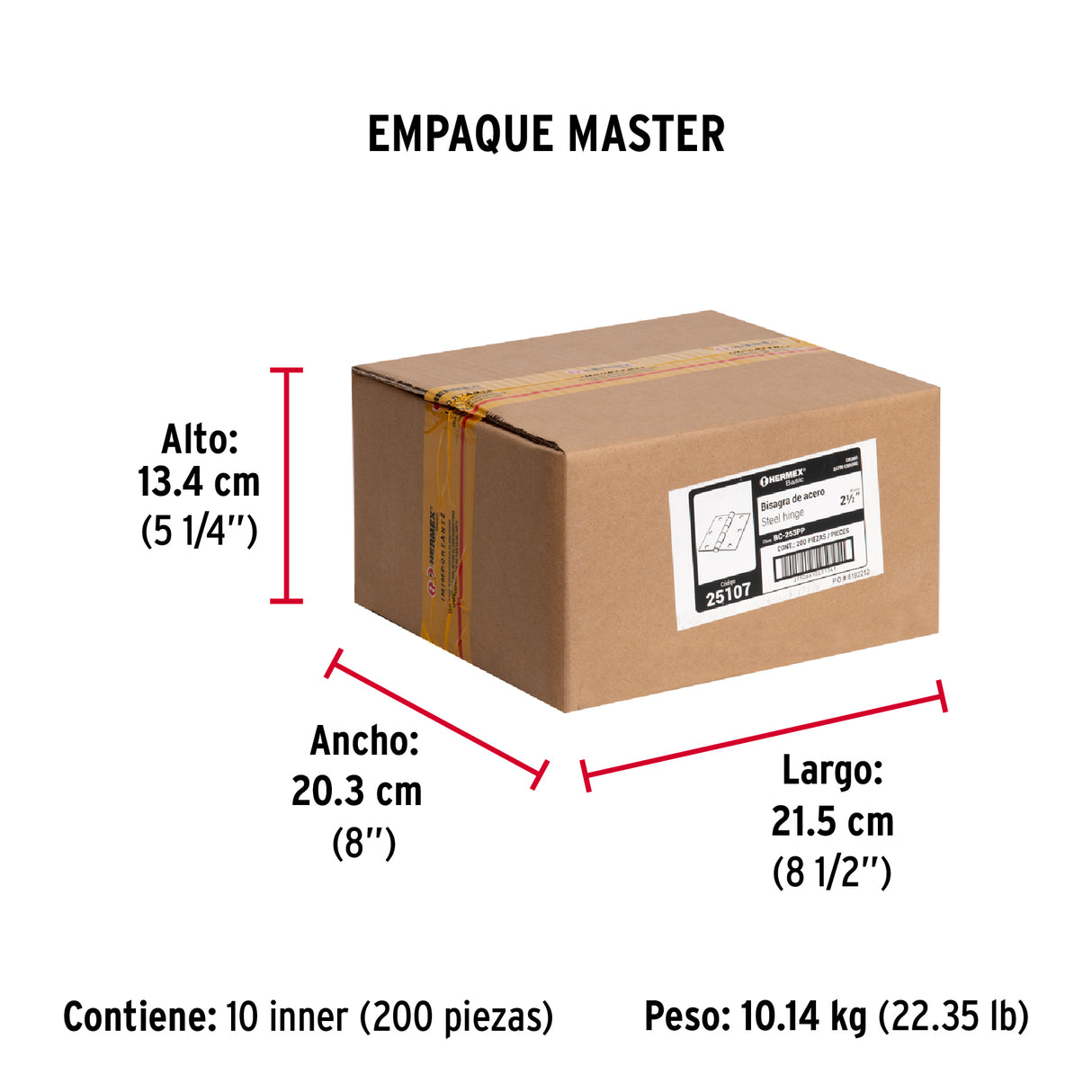 Bisagra Cuadrada 2-1/2', Satinado, Cabeza Plana, Basic