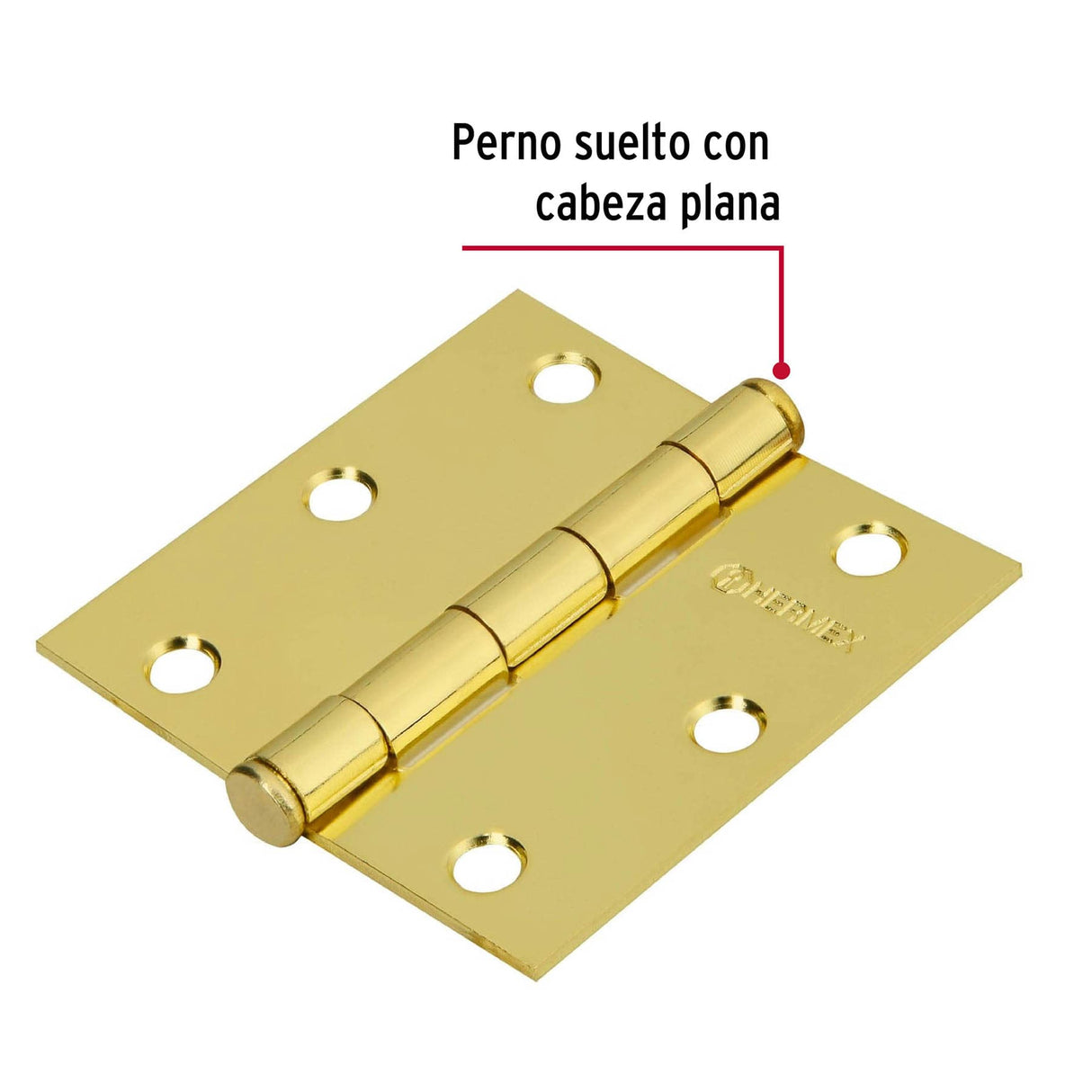 Bisagra Cuadrada 3', Latonado, Cabeza Plana, Hermex