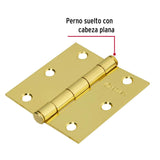 Bisagra Cuadrada 3', Latonado, Cabeza Plana, Hermex