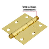 Bisagra Cuadrada 3', Latonado, Cabeza Redonda, Hermex