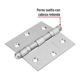 Bisagra Cuadrada 3' Acero Inox, Cabeza Redonda, Hermex