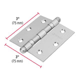 Bisagra Cuadrada 3' Acero Inox, Cabeza Redonda, Hermex