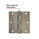 Bisagra Cuadrada 3-1/2', Latón Antiguo, Cabeza Plana, Basic