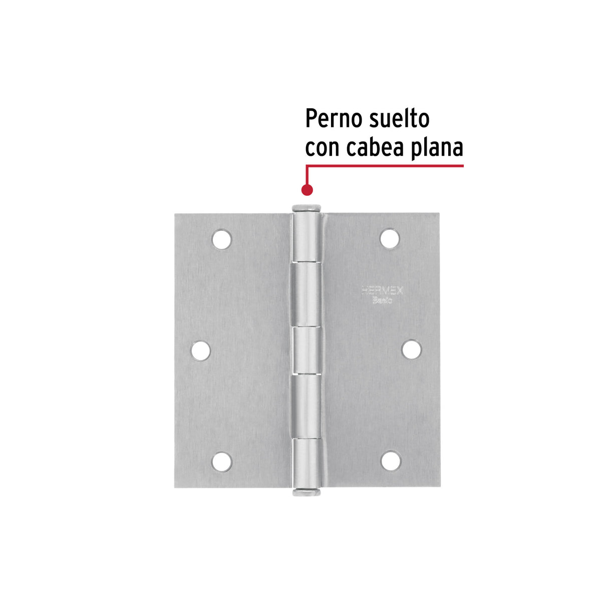 Bisagra Cuadrada 3-1/2', Satinado, Cabeza Plana, Basic