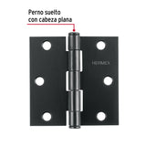 Bisagra Cuadrada 3 1/2', Negro Mate, Cabeza Plana, Hermex