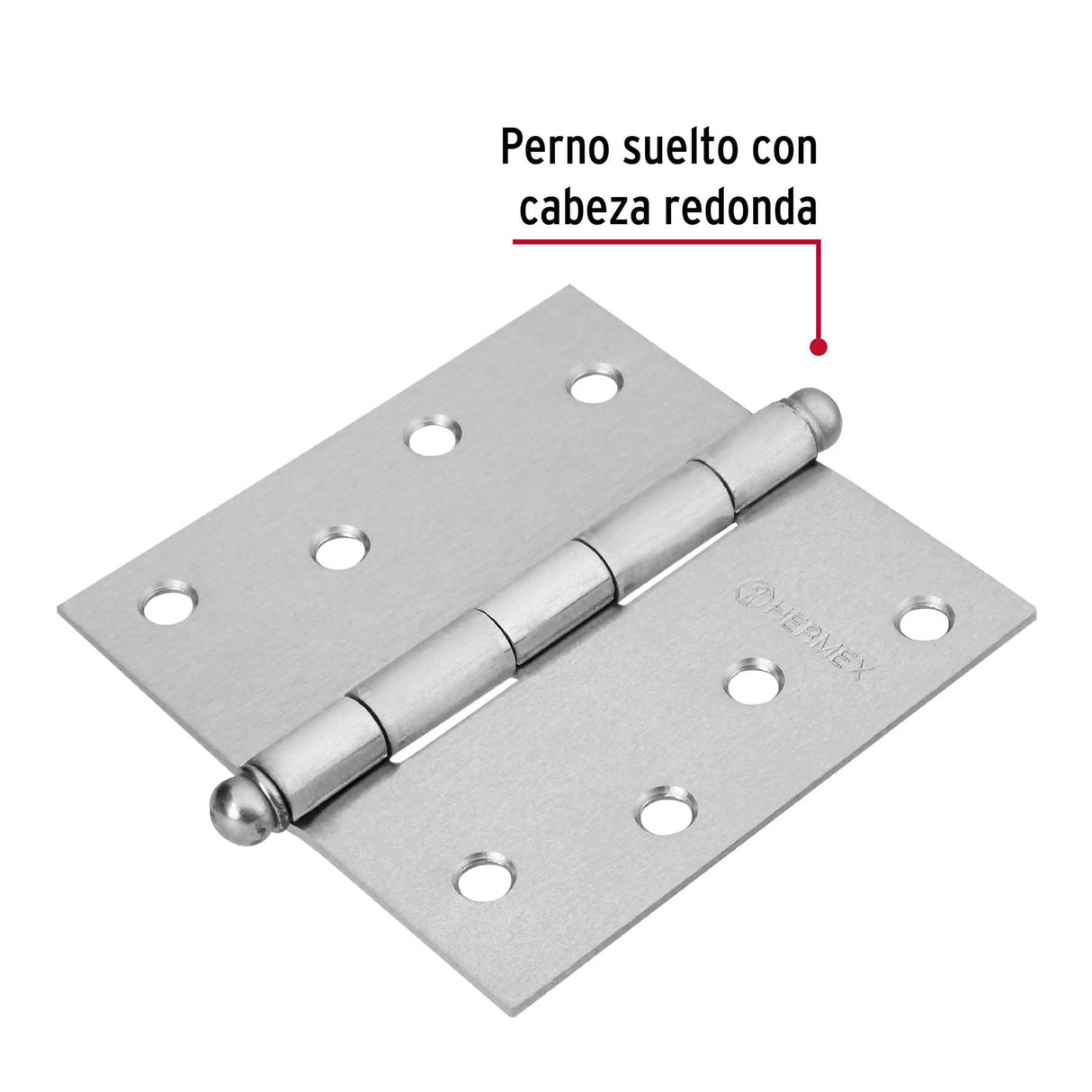 Bisagra Cuadrada 4', Satinado, Cabeza Redonda, Hermex