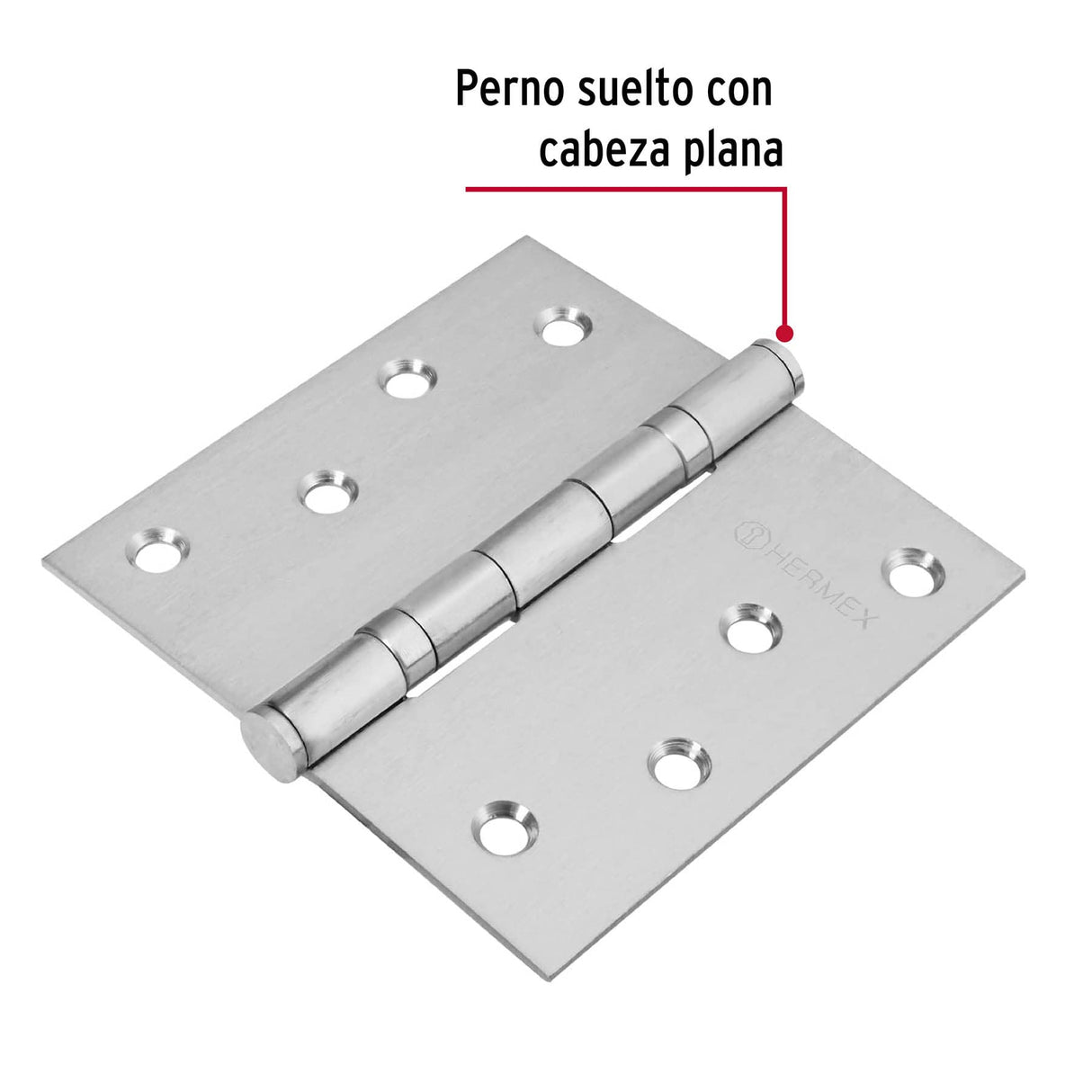 Bisagra Cuadrada 4' Acero Inox, Cabeza Plana, Hermex
