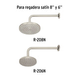 Brazo y Chapetón Tipo Gancho para Regadera, 50 cm, Satinado
