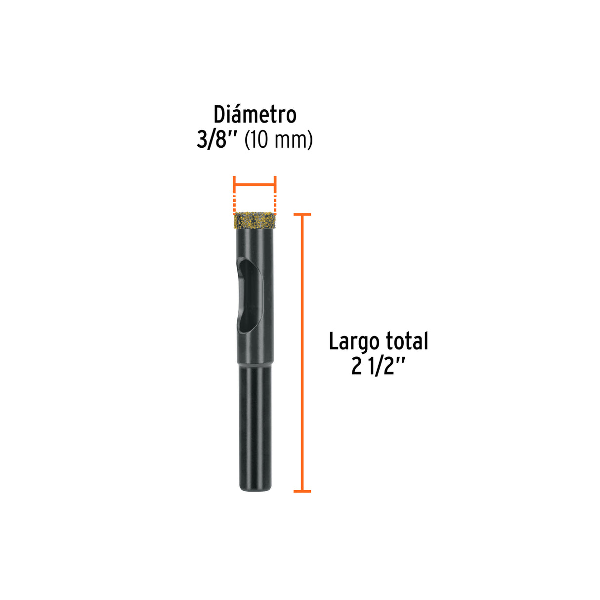 Broca Diamantada 3/8' (10 mm), Truper