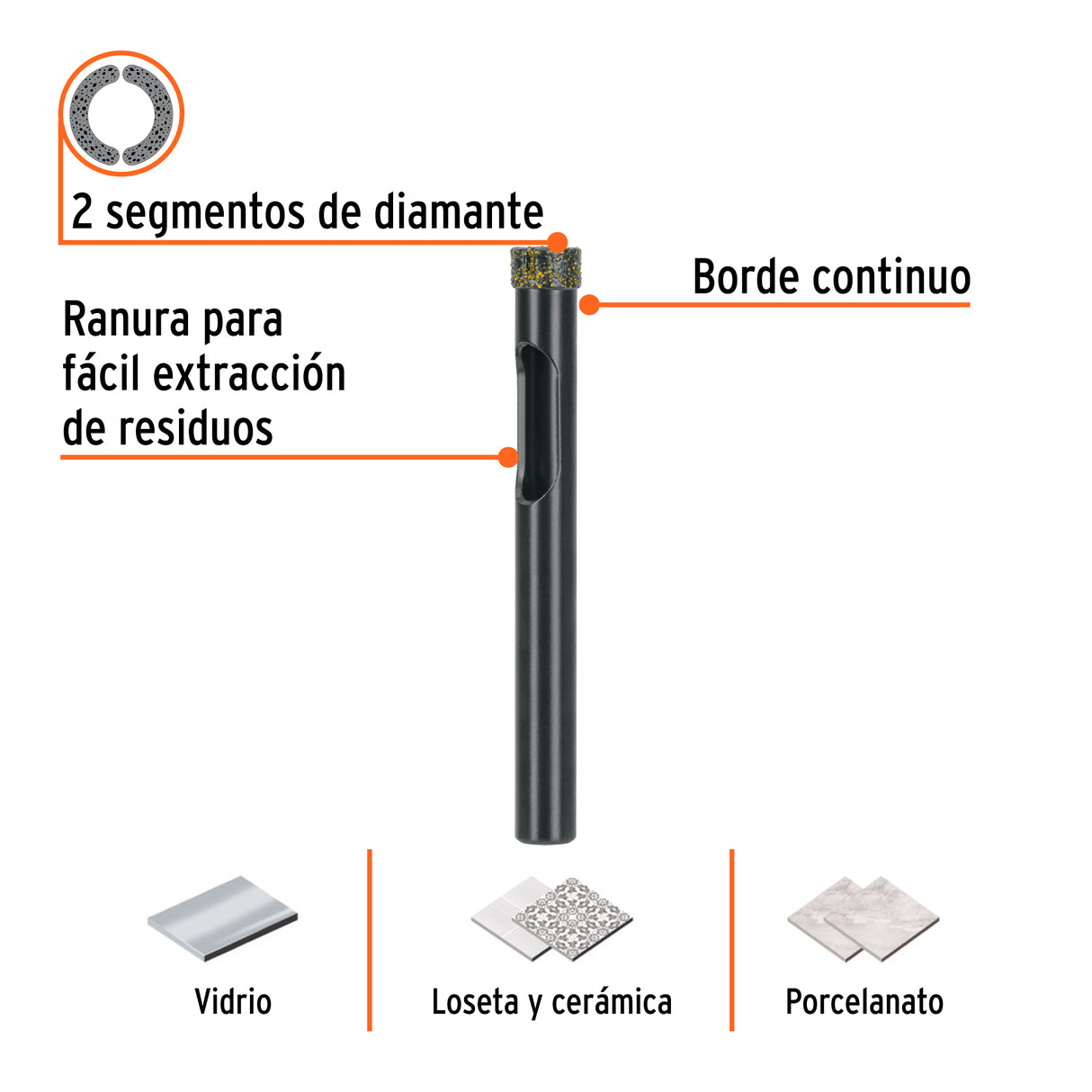 Broca Diamantada 5/16' (8 mm), Truper