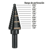 Broca Escalonada Óxido Negro 12ESCALONES 3/16' a 7/8', Truper