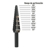 Broca Escalonada Óxido Negro 13 Escalones 1/8' a 1/2', Truper