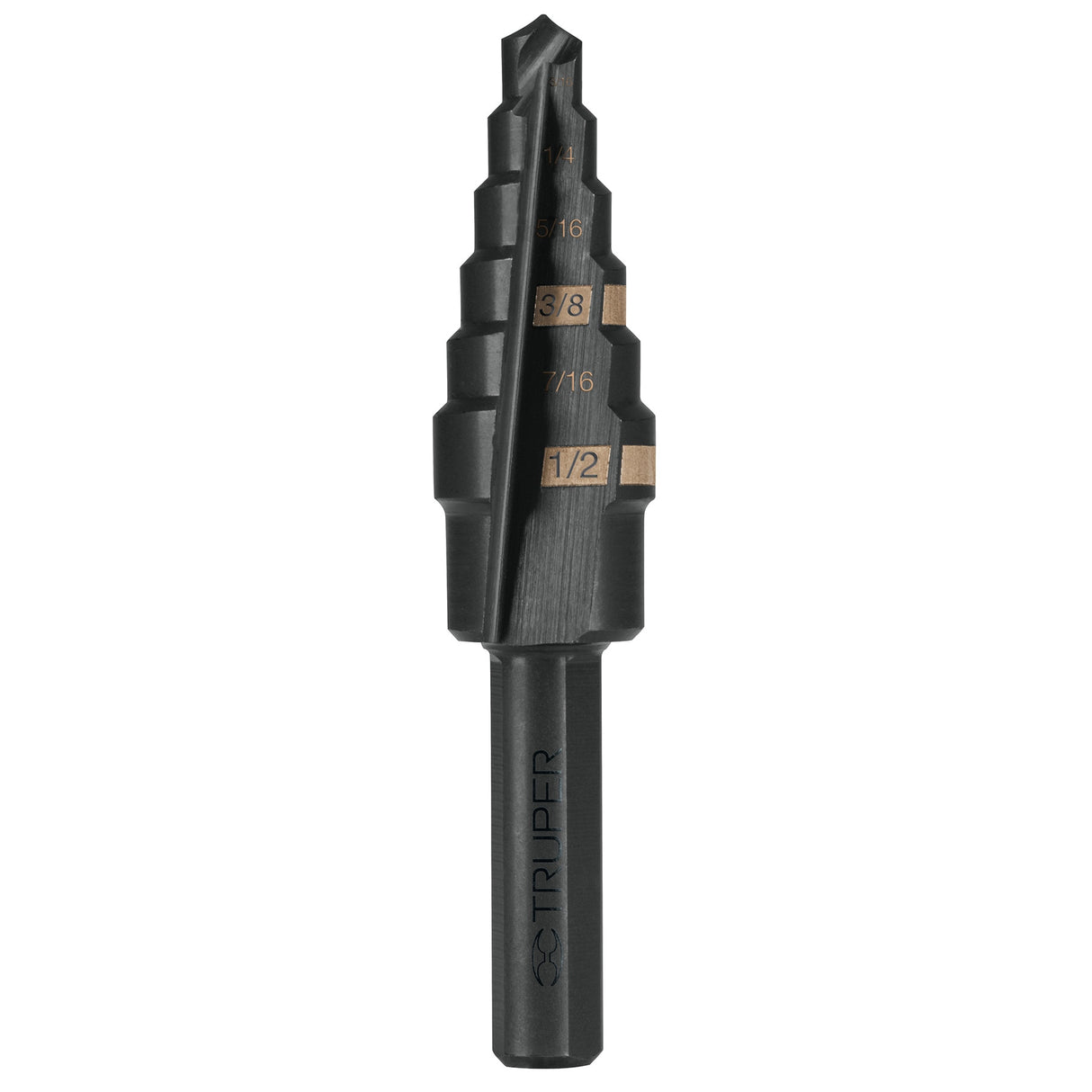 Broca Escalonada Óxido Negro 6 Escalones 3/16' a 1/2', Truper