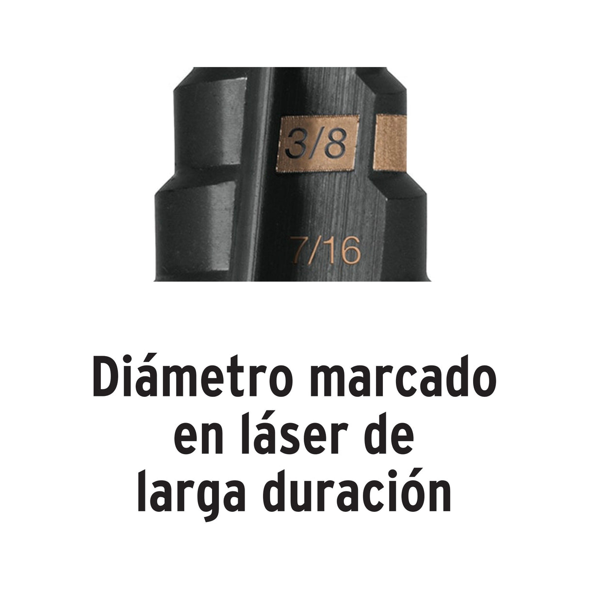 Broca Escalonada Óxido Negro 6 Escalones 3/16' a 1/2', Truper
